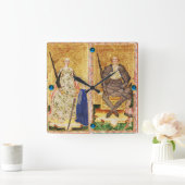 ANTIEK RENAISSANCE TAROT/KING EN KONINGIN VAN KNOP VIERKANTE KLOK (Huis)