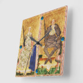 ANTIEK RENAISSANCE TAROT/KING EN KONINGIN VAN KNOP VIERKANTE KLOK (Hoek)