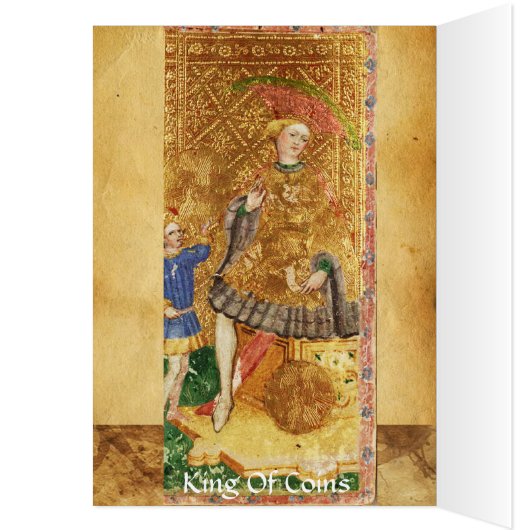 ANTIEK RENAISSANCE TAROT/KING VAN MUNTEN (Binnen (Links))