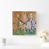 ANTIEK RENAISSANCE TAROT/LADY VAN MUNTEN EN KLEURE VIERKANTE KLOK (Huis)