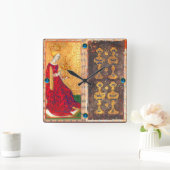 ANTIEK RENAISSANCE TAROT/VIER EN KONINGIN VAN KUPS VIERKANTE KLOK (Huis)