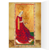ANTIEK RENAISSANCE TAROTO QUEEN OF CUPS Birthday (Binnen (Links))