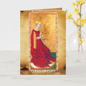 ANTIEK RENAISSANCE TAROTO QUEEN OF CUPS KAART (Gele Bloem)