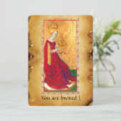 ANTIEK RENAISSANCE TAROTO QUEEN OF CUPS KAART (Staand voorkant)