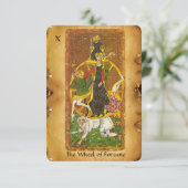 ANTIEK RENAISSANCE TAROTS 10/THE WHEEL OF FORTUNE AANKONDIGING (Staand voorkant)