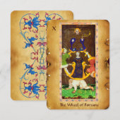 ANTIEK RENAISSANCE TAROTS 10/THE WHEEL OF FORTUNE AANKONDIGING (Voorkant / Achterkant)