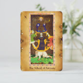 ANTIEK RENAISSANCE TAROTS 10/THE WHEEL OF FORTUNE AANKONDIGING (Staand voorkant)