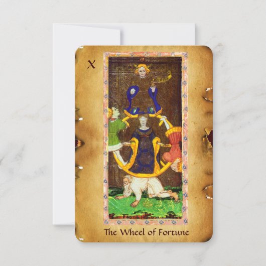 ANTIEK RENAISSANCE TAROTS 10/THE WHEEL OF FORTUNE AANKONDIGING (Voorkant)