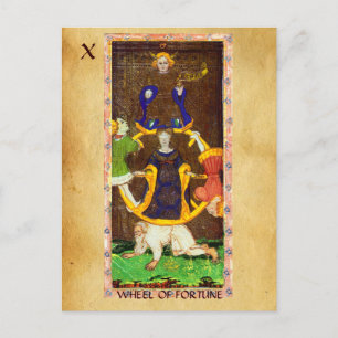 ANTIEK RENAISSANCE TAROTS 10/THE WHEEL OF FORTUNE BRIEFKAART