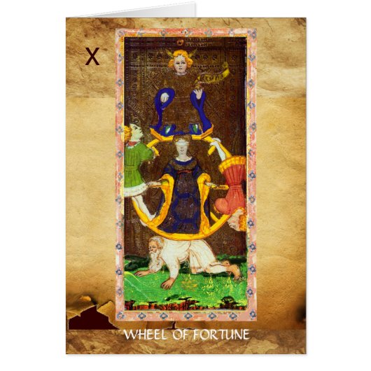 ANTIEK RENAISSANCE TAROTS 10 /WIEL VAN FORTUNE (Voorkant)