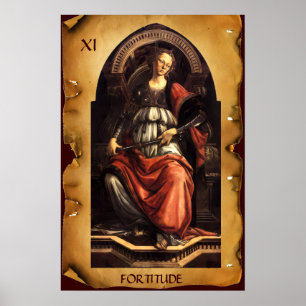 ANTIEK RENAISSANCE TAROTS 11/ FORTITUDE Parchment Poster