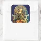 ANTIEK RENAISSANCE TAROTS 14 TEMPERANCE Blue Vierkante Sticker (Tas)