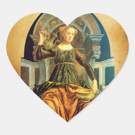 ANTIEK RENAISSANCE TAROTS 14 TEMPERANCE Heart Hart Sticker (Voorkant)
