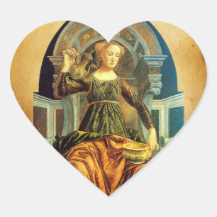 ANTIEK RENAISSANCE TAROTS 14 TEMPERANCE Heart Hart Sticker
