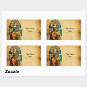 ANTIEK RENAISSANCE TAROTS 14 TEMPERANCE Parchment Rechthoekige Sticker (Vel)
