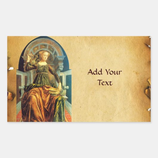ANTIEK RENAISSANCE TAROTS 14 TEMPERANCE Parchment Rechthoekige Sticker (Voorkant)