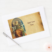 ANTIEK RENAISSANCE TAROTS 14 TEMPERANCE Parchment Rechthoekige Sticker (Envelop)
