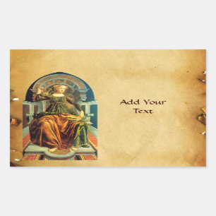 ANTIEK RENAISSANCE TAROTS 14 TEMPERANCE Parchment Rechthoekige Sticker