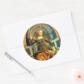 ANTIEK RENAISSANCE TAROTS 14 TEMPERANCE Parchment Ronde Sticker (Envelop)
