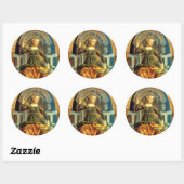 ANTIEK RENAISSANCE TAROTS 14 TEMPERANCE Parchment Ronde Sticker (Vel)