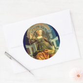 ANTIEK RENAISSANCE TAROTS 14 TEMPERANCE Parchment Ronde Sticker (Envelop)