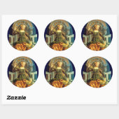 ANTIEK RENAISSANCE TAROTS 14 TEMPERANCE Parchment Ronde Sticker (Vel)
