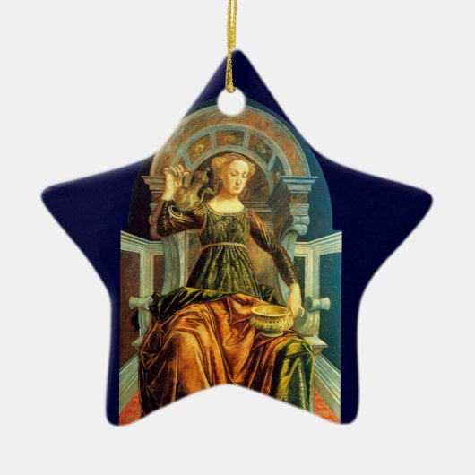 ANTIEK RENAISSANCE TAROTS 14 / TEMPERANCE Star Keramisch Ornament (Voorkant)
