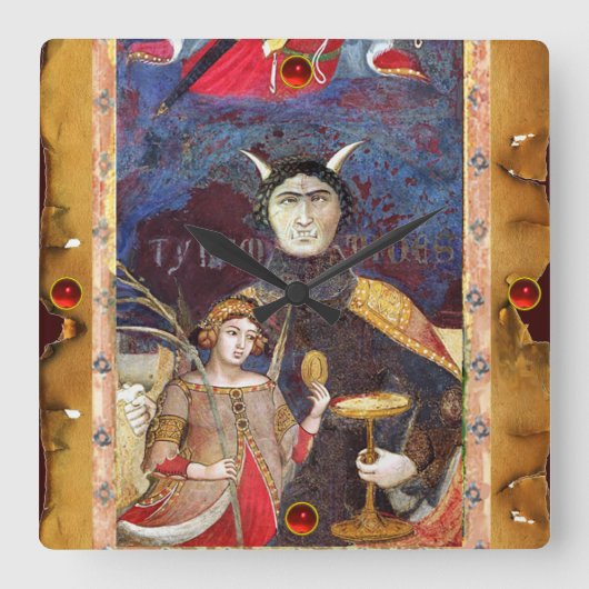 ANTIEK RENAISSANCE TAROTS 15 /DEVIL VIERKANTE KLOK (Voorkant)