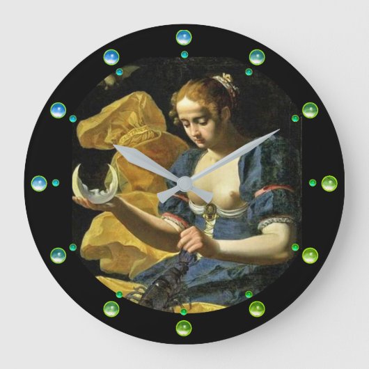 ANTIEK RENAISSANCE TAROTS 18/THE MOON GROTE KLOK (Voorkant)