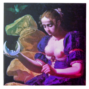 ANTIEK RENAISSANCE TAROTS 18/THE MOON TEGELTJE