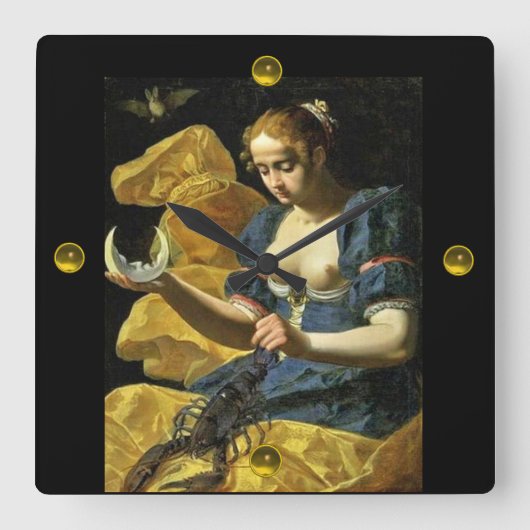 ANTIEK RENAISSANCE TAROTS 18/THE MOON VIERKANTE KLOK (Voorkant)