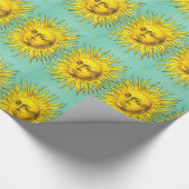 ANTIEK RENAISSANCE TAROTS 19 DE ZON Geel Blauw Cadeaupapier (Hoek)