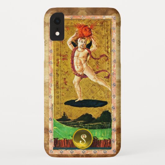 ANTIEK RENAISSANCE TAROTS 19 HET SUN Gem-monogram Case-Mate iPhone Case (Achterkant)