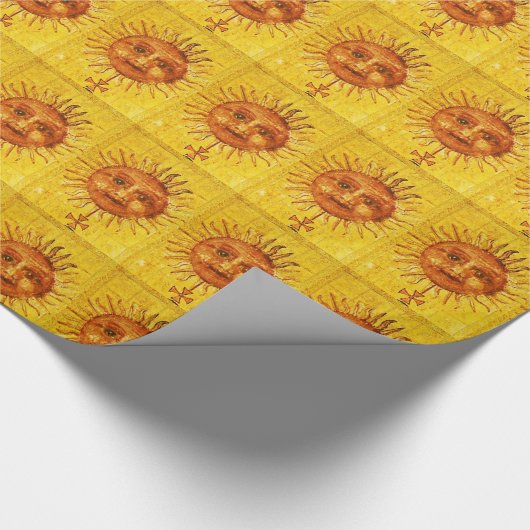 ANTIEK RENAISSANCE TAROTS 19 / THE SUN Yellow Cadeaupapier (Hoek)