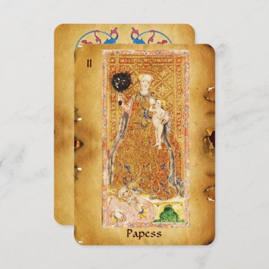 ANTIEK RENAISSANCE TAROTS 2 / PAPIER ( CHARITEIT ) AANKONDIGING (Voorkant / Achterkant)