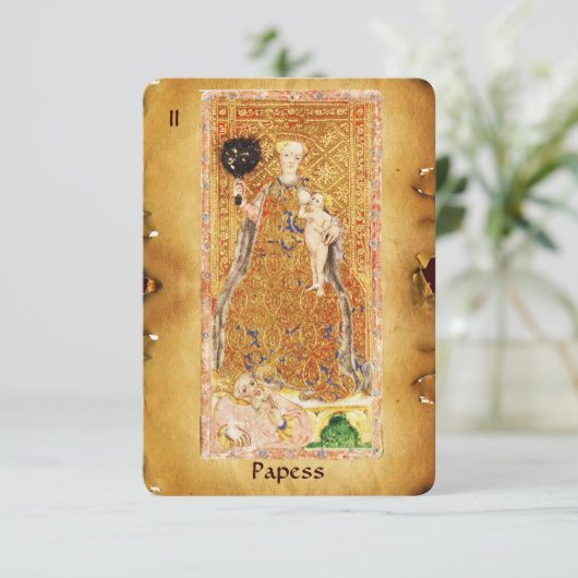 ANTIEK RENAISSANCE TAROTS 2 / PAPIER ( CHARITEIT ) AANKONDIGING (Staand voorkant)