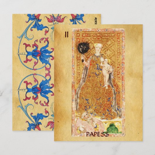 ANTIEK RENAISSANCE TAROTS 2 / PAPIER ( CHARITEIT ) BRIEFKAART (Voorkant / Achterkant)
