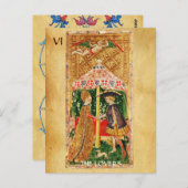 ANTIEK RENAISSANCE TAROTS 5 / DE GELIEFDEN BRIEFKAART (Voorkant / Achterkant)