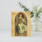 ANTIEK RENAISSANCE TAROTS 8/ JUSTITIE BRIEFKAART (Staand voorkant)