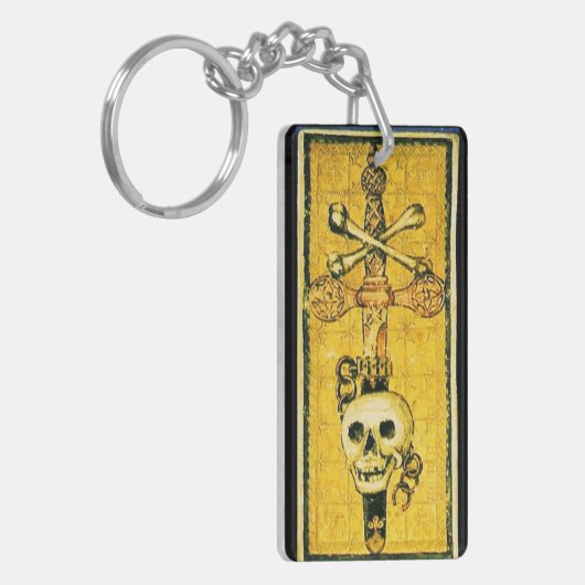 ANTIEK RENAISSANCE TAROTS ,ACE OF SWORD SLEUTELHANGER (Voorkant Links)