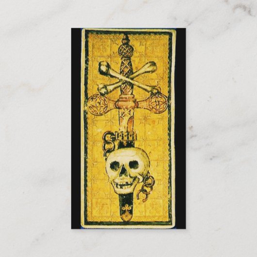 ANTIEK RENAISSANCE TAROTS, ACE OF SWORDS Black Visitekaartje (Achterkant)