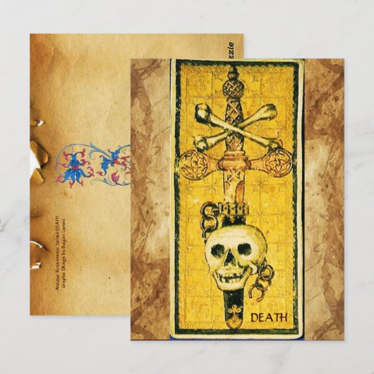 ANTIEK RENAISSANCE TAROTS,ACE OF SWORDS Parchment Briefkaart (Voorkant / Achterkant)