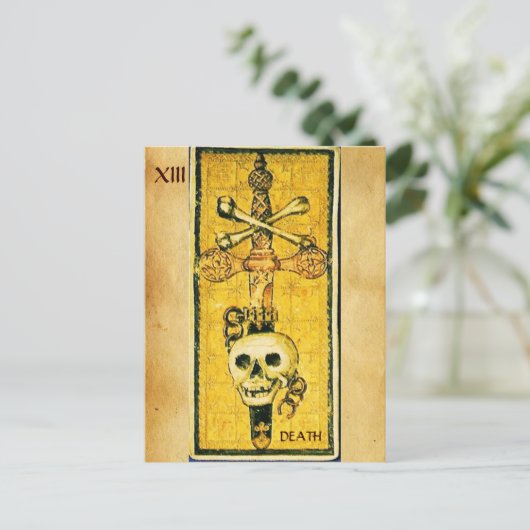 ANTIEK RENAISSANCE TAROTS,ACE OF SWORDS Parchment Briefkaart (Staand voorkant)