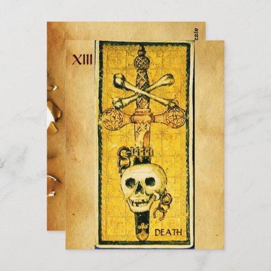 ANTIEK RENAISSANCE TAROTS,ACE OF SWORDS Parchment Briefkaart (Voorkant / Achterkant)