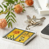 ANTIEK RENAISSANCE TAROTS /DE ZON,ACE OF SWORD SLEUTELHANGER (Zijkant)