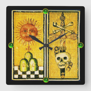 ANTIEK RENAISSANCE TAROTS /DE ZON,ACE OF SWORD VIERKANTE KLOK