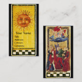ANTIEK RENAISSANCE TAROTS /DE ZON EN LOVERS VISITEKAARTJE (Voorkant / Achterkant)