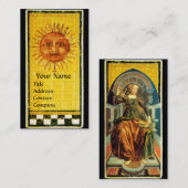 ANTIEK RENAISSANCE TAROTS / DE ZON EN TEMPERANTIE VISITEKAARTJE (Voorkant / Achterkant)
