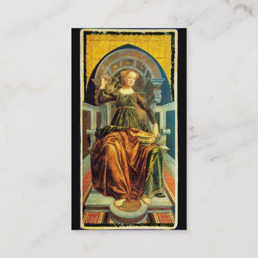 ANTIEK RENAISSANCE TAROTS / DE ZON EN TEMPERANTIE VISITEKAARTJE (Achterkant)