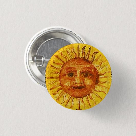ANTIEK RENAISSANCE TAROTS / DE ZON RONDE BUTTON 3,2 CM (Voorkant /achterkant)